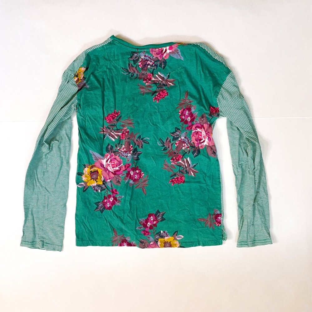 Joules Girls Stripes/Floral Long Sleeve Tee, Size 11/12
